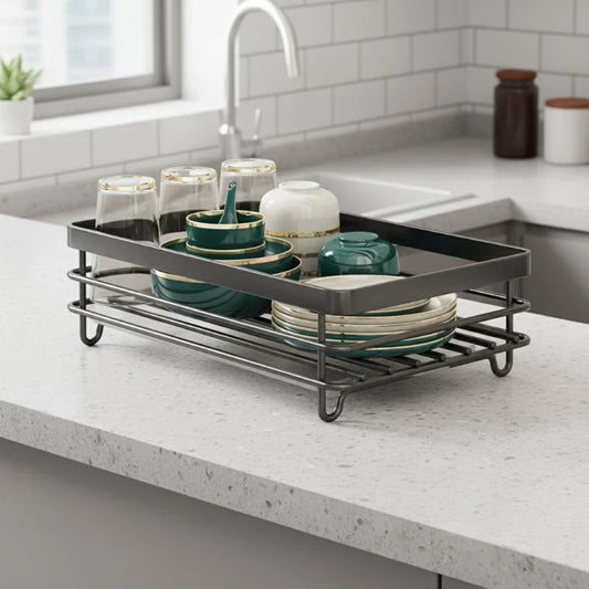 Foldable Stainless Steel Dish Rack | Space-Saving Kitchen Organizer 0