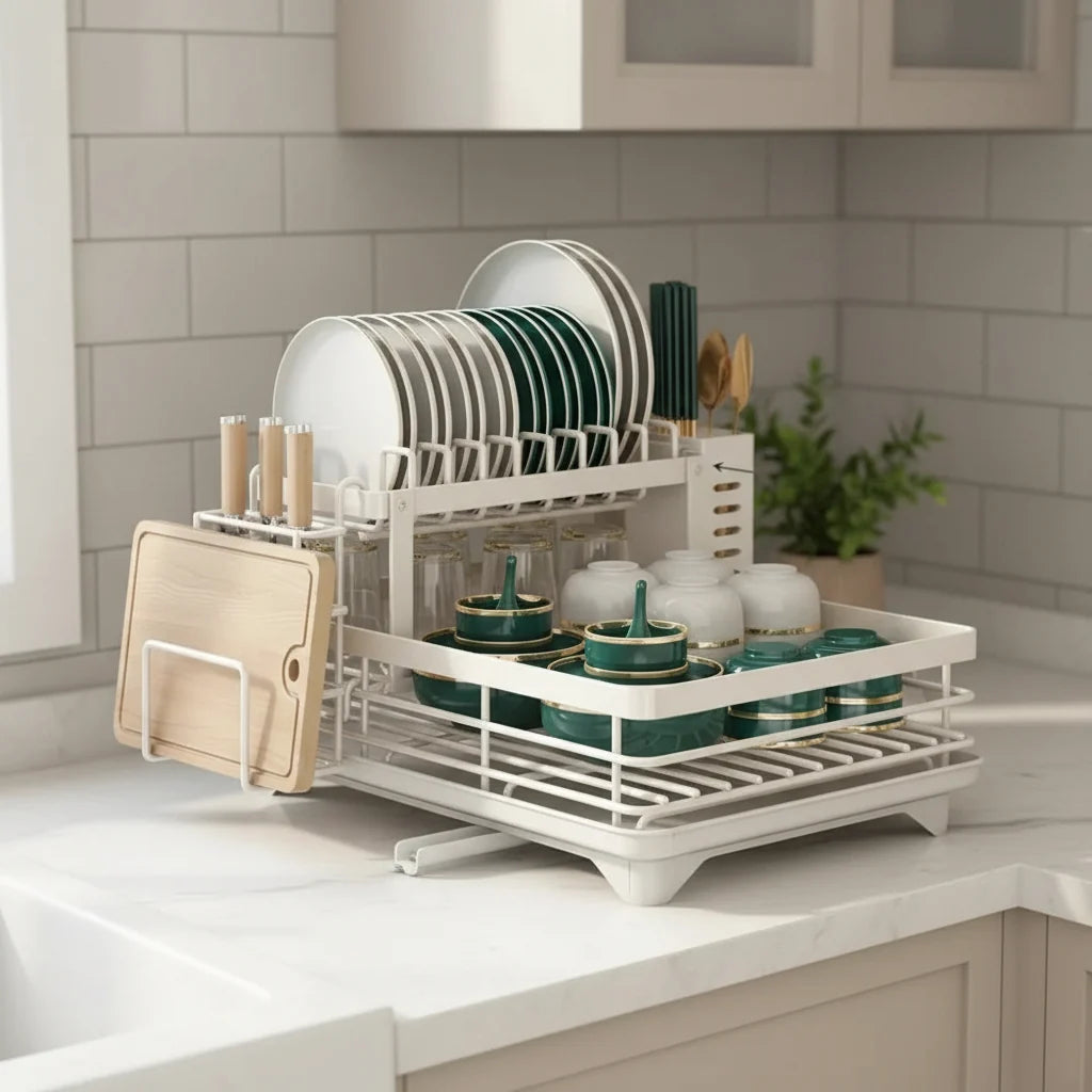 Foldable Stainless Steel Dish Rack | Space-Saving Kitchen Organizer 3