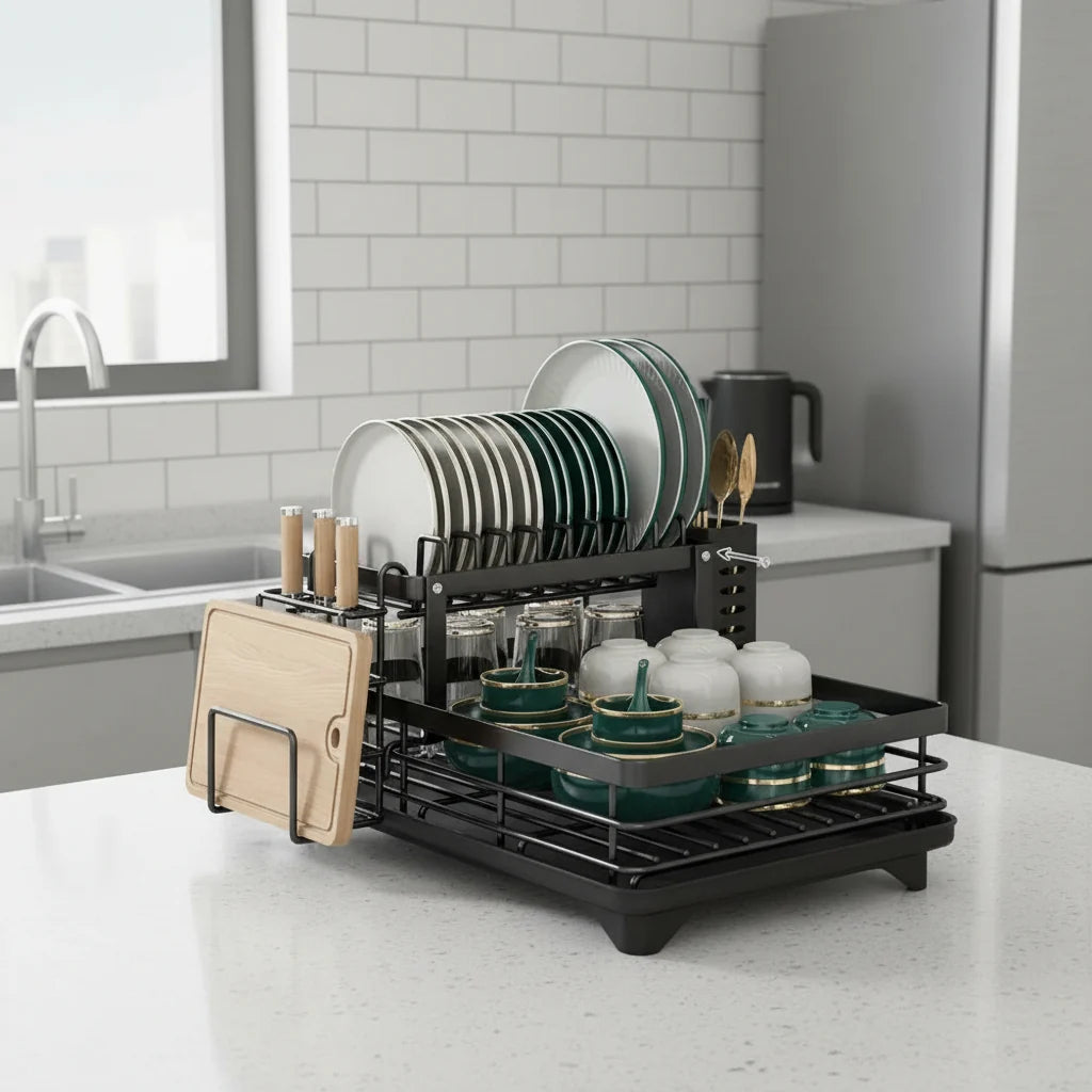 Foldable Stainless Steel Dish Rack | Space-Saving Kitchen Organizer 6