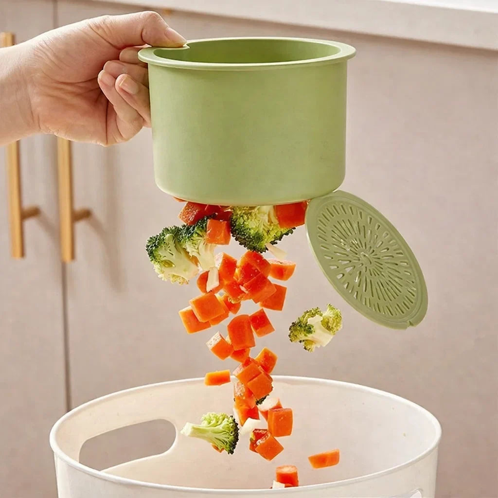 Hanging Draining Basket with Two-Part Filter System 3