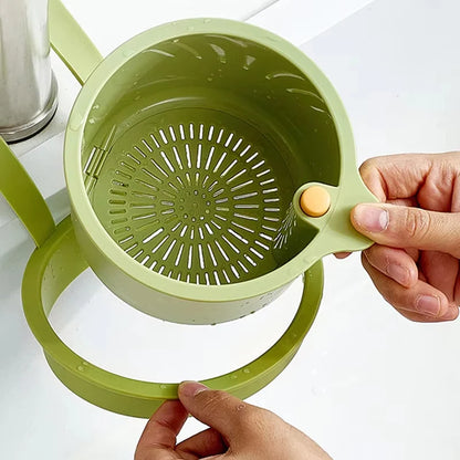 Hanging Draining Basket with Two-Part Filter System 4