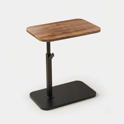 Height-Adjustable Side Table | Wooden Top Metal Frame 0