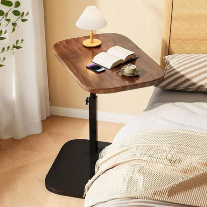Height-Adjustable Side Table | Wooden Top Metal Frame 1