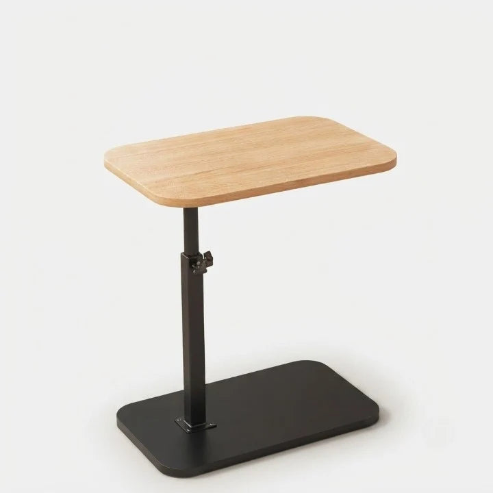 Height-Adjustable Side Table | Wooden Top Metal Frame 5