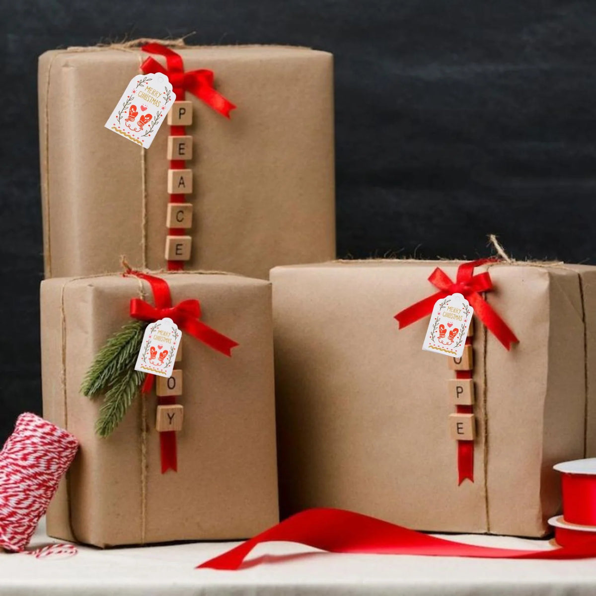 Kraft Heart Gift Tags Set of 100 | Rustic Jute Twine Included 2