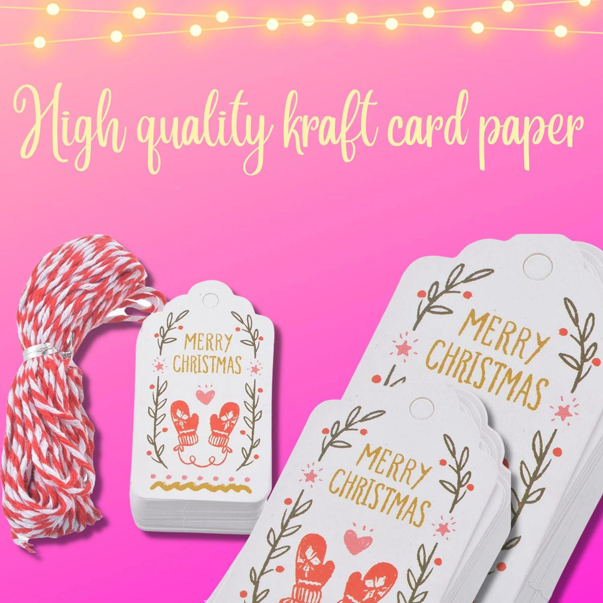 Kraft Heart Gift Tags Set of 100 | Rustic Jute Twine Included 4