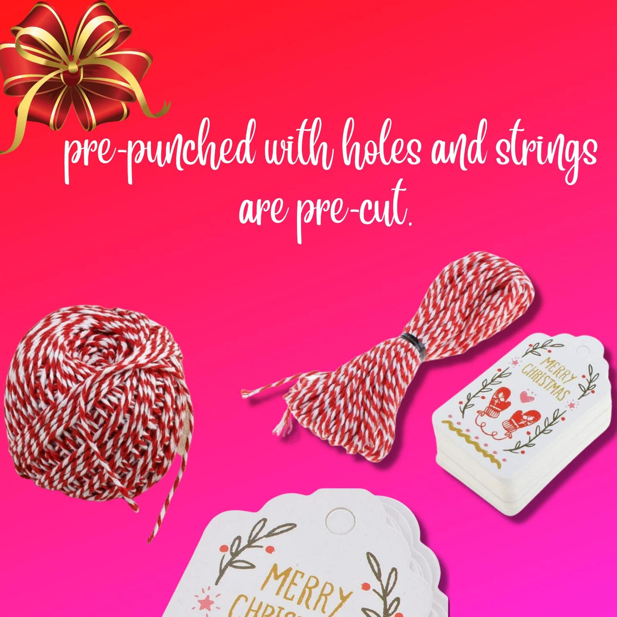 Kraft Heart Gift Tags Set of 100 | Rustic Jute Twine Included 5