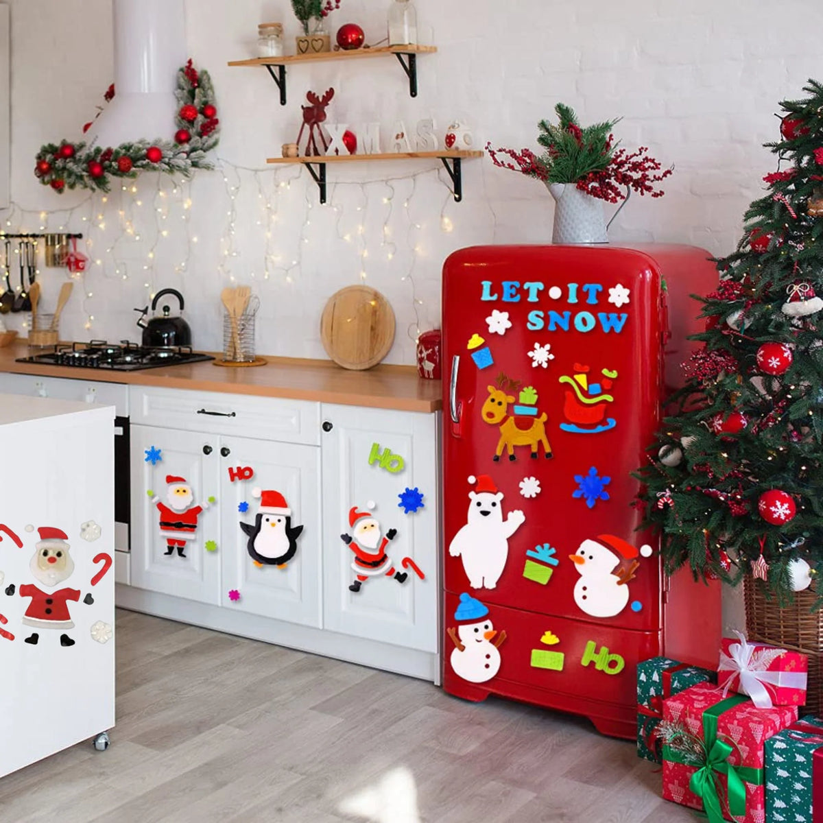 Large Christmas Gel Window Stickers | Festive Window Decals 3