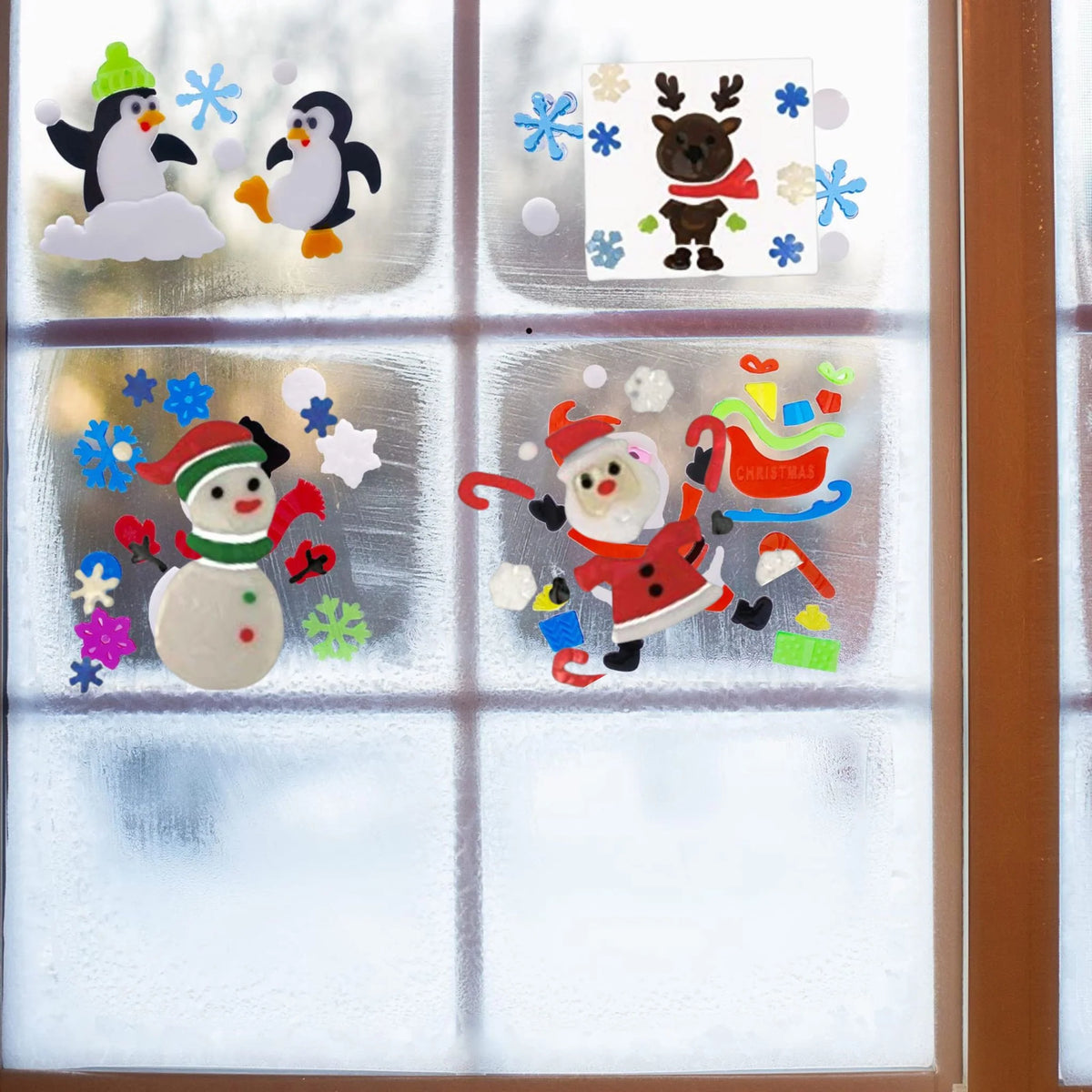 Large Christmas Gel Window Stickers | Festive Window Decals 5