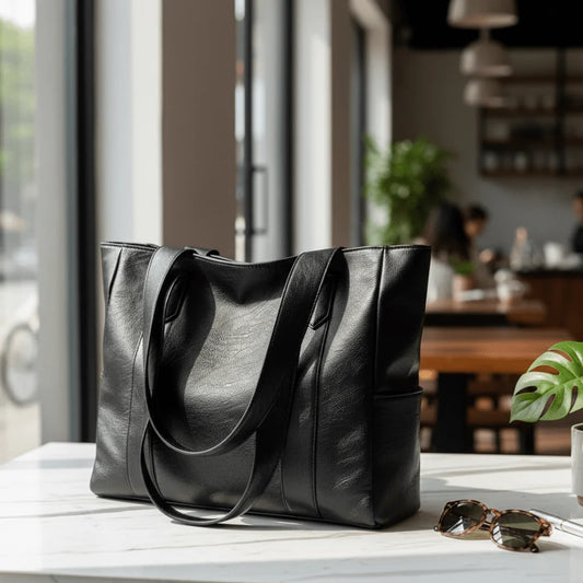 Leather Shoulder Bag Elegant Retro Style Smooth Surface 0