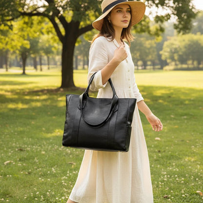Leather Shoulder Bag Elegant Retro Style Smooth Surface 1