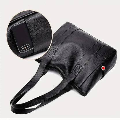 Leather Shoulder Bag Elegant Retro Style Smooth Surface 6