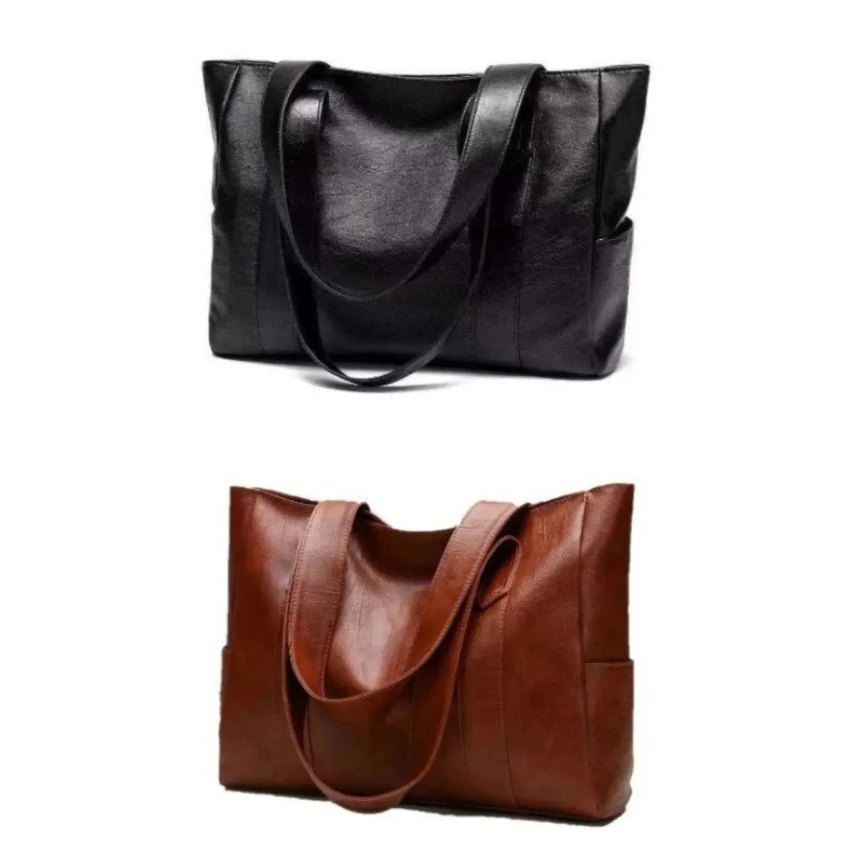Leather Shoulder Bag Elegant Retro Style Smooth Surface 7