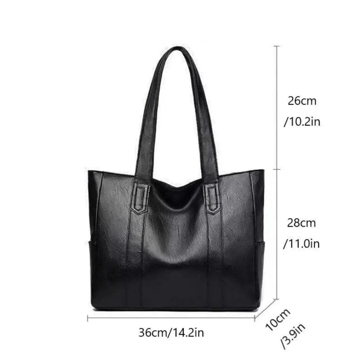 Leather Shoulder Bag Elegant Retro Style Smooth Surface 8