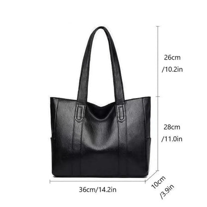 Leather Shoulder Bag Elegant Retro Style Smooth Surface 8