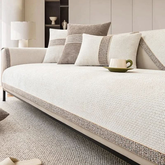 LeinenLux | Non-Slip Linen Texture Sofa Cover 0