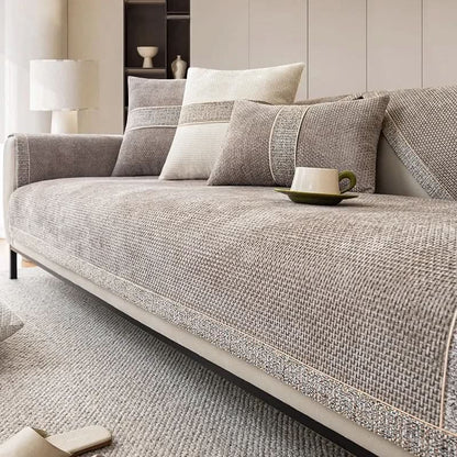 LeinenLux | Non-Slip Linen Texture Sofa Cover 1