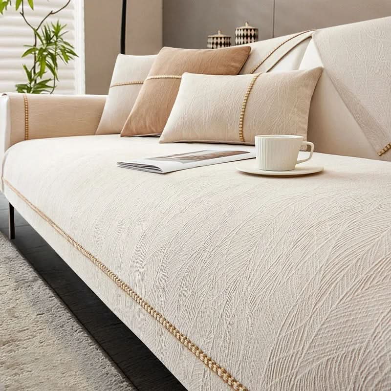 LeinenLux | Non-Slip Linen Texture Sofa Cover 12