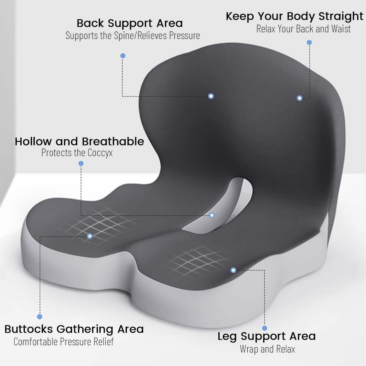 Memory Foam Seat Cushion | Ergonomic Comfort Pad 5