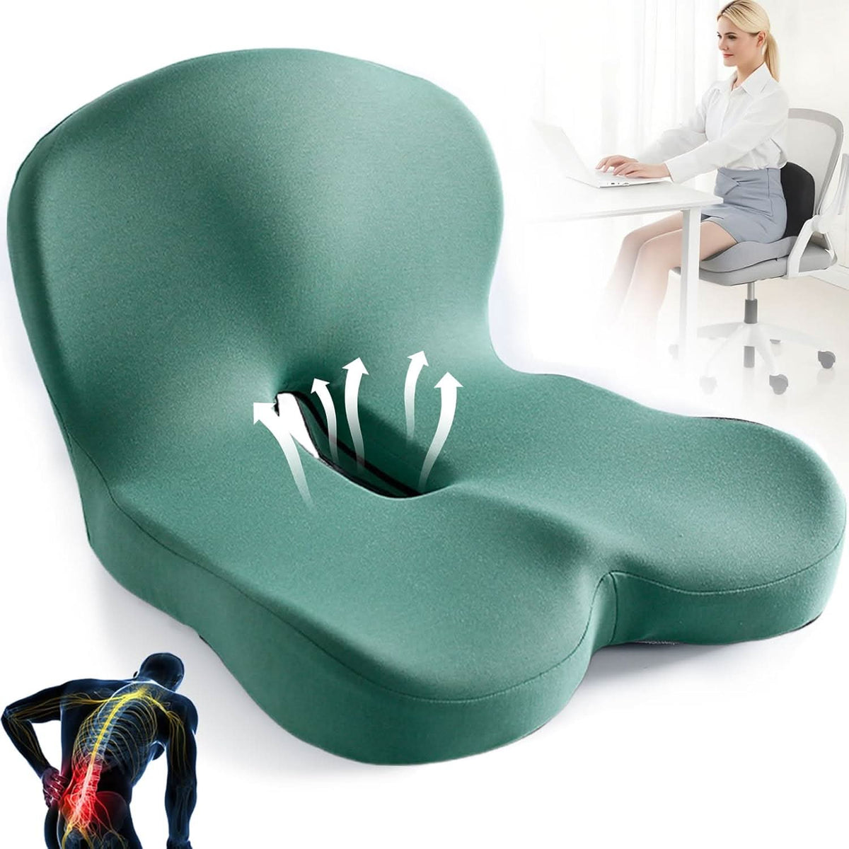Memory Foam Seat Cushion | Ergonomic Comfort Pad 6