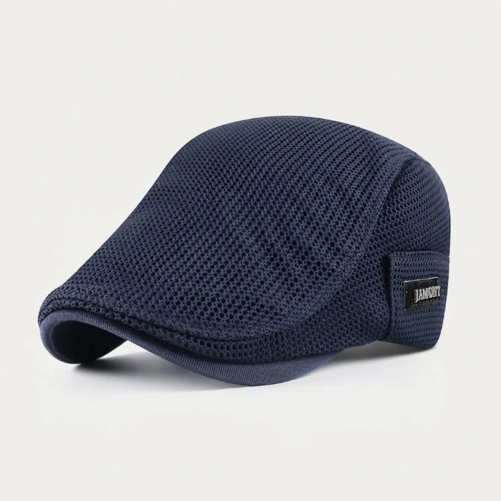 Men's Cotton Flat Cap with Mesh Ventilation Adjustable 58-59 cm 7