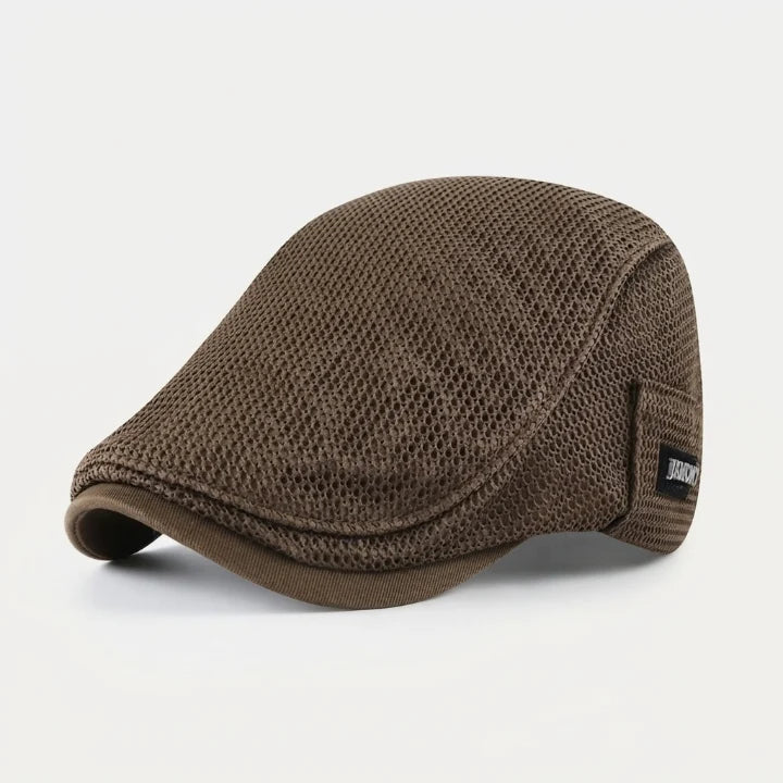 Men's Cotton Flat Cap with Mesh Ventilation Adjustable 58-59 cm 9