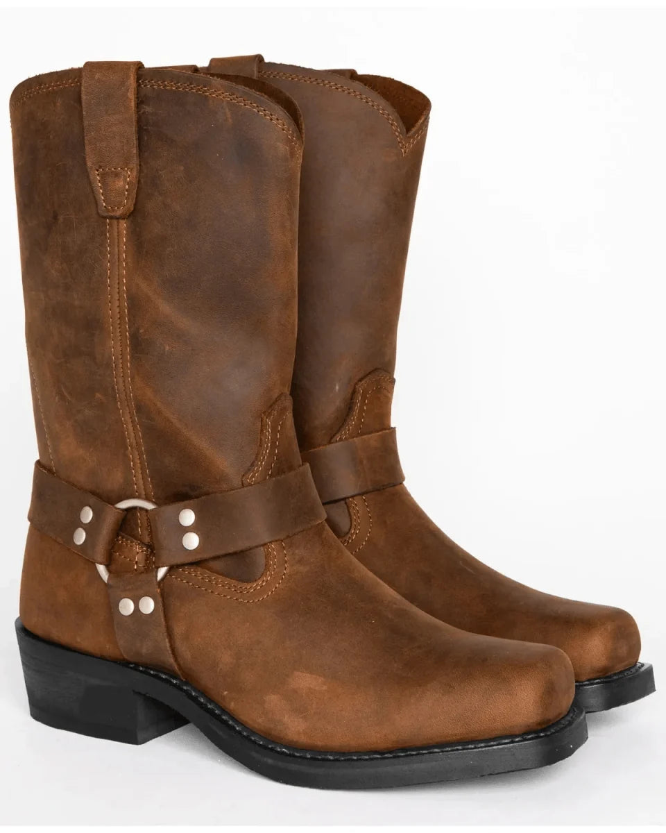 Men's Harness Boots Waterproof PU Leather Oil-Resistant Sole 4