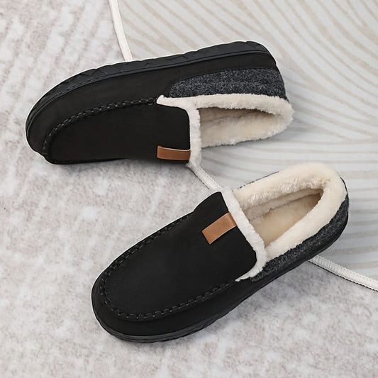 Men's Slip-On Loafers Warm Synthetic Wool Indoor Shoes 0