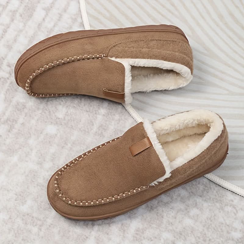 Men's Slip-On Loafers Warm Synthetic Wool Indoor Shoes 10