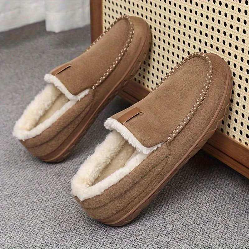 Men's Slip-On Loafers Warm Synthetic Wool Indoor Shoes 3