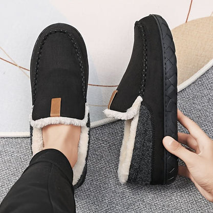 Men's Slip-On Loafers Warm Synthetic Wool Indoor Shoes 4