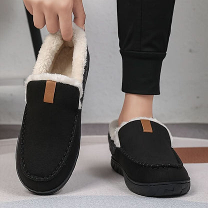 Men's Slip-On Loafers Warm Synthetic Wool Indoor Shoes 5