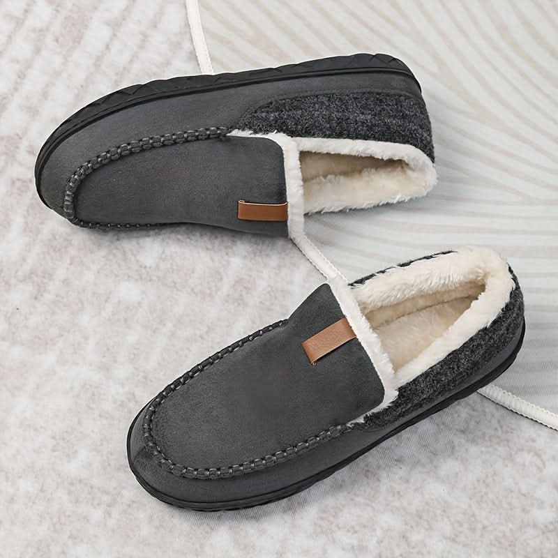 Men's Slip-On Loafers Warm Synthetic Wool Indoor Shoes 8
