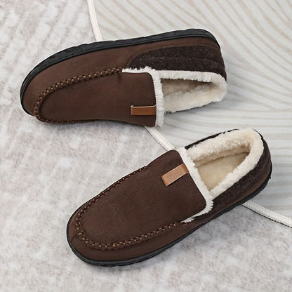 Men's Slip-On Loafers Warm Synthetic Wool Indoor Shoes 9
