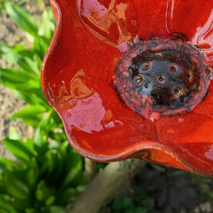Metal Bird Bath Poppy Design | Garden and Balcony Decor 4