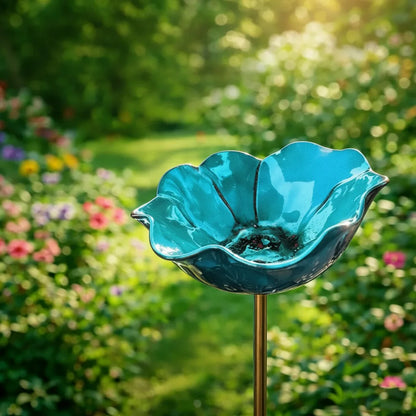 Metal Bird Bath Poppy Design | Garden and Balcony Decor 5