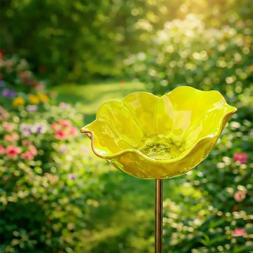 Metal Bird Bath Poppy Design | Garden and Balcony Decor 6