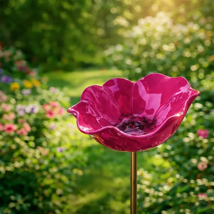 Metal Bird Bath Poppy Design | Garden and Balcony Decor 7