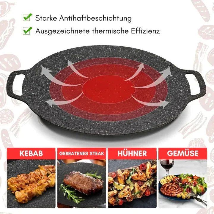 MultiCook Cast Iron Grill Pan | Durable Non-Stick Griddle 4