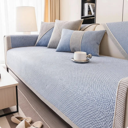 Non-Slip Cotton-Linen Sofa Cover | Customizable Couch Slipcover 7