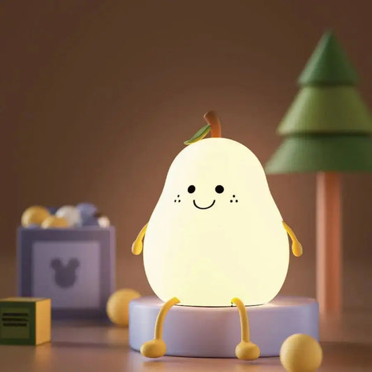 Pear-Shaped Silicone Night Light | Kids Bedroom Lamp 0