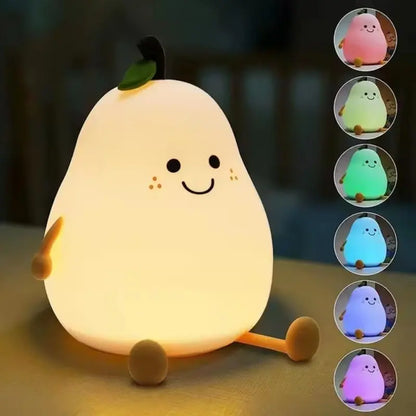 Pear-Shaped Silicone Night Light | Kids Bedroom Lamp 1