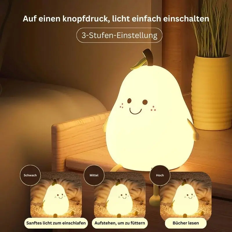 Pear-Shaped Silicone Night Light | Kids Bedroom Lamp 2