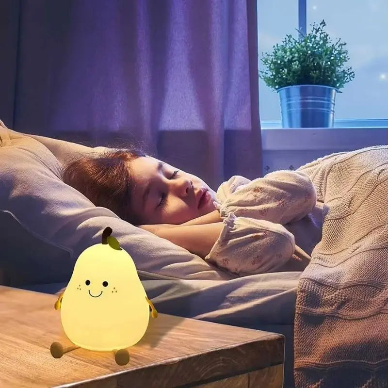 Pear-Shaped Silicone Night Light | Kids Bedroom Lamp 3