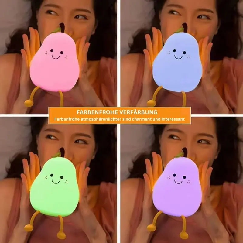 Pear-Shaped Silicone Night Light | Kids Bedroom Lamp 4