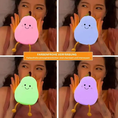 Pear-Shaped Silicone Night Light | Kids Bedroom Lamp 4