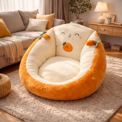 Plush Animal Motif Floor Chair | Soft Beanbag Seat 0