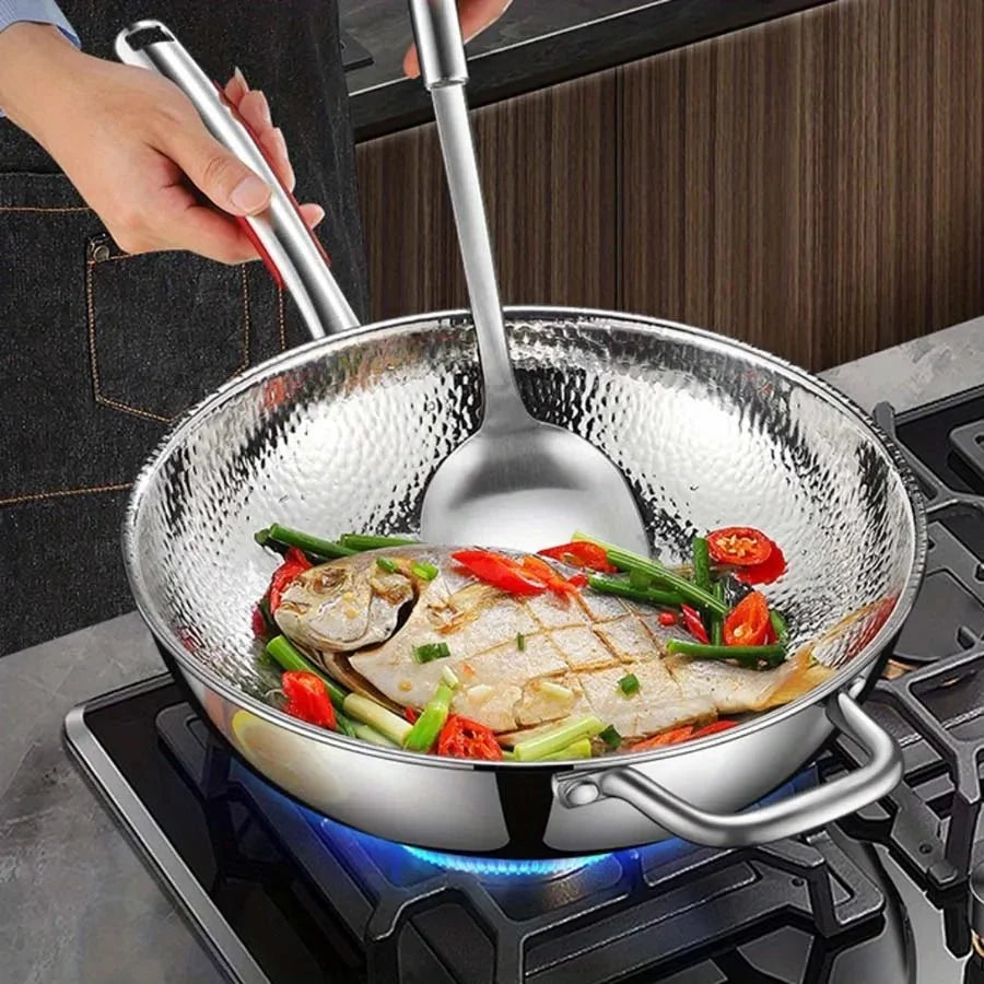 Premium Stainless Steel Round Bottom Wok 30 cm 2