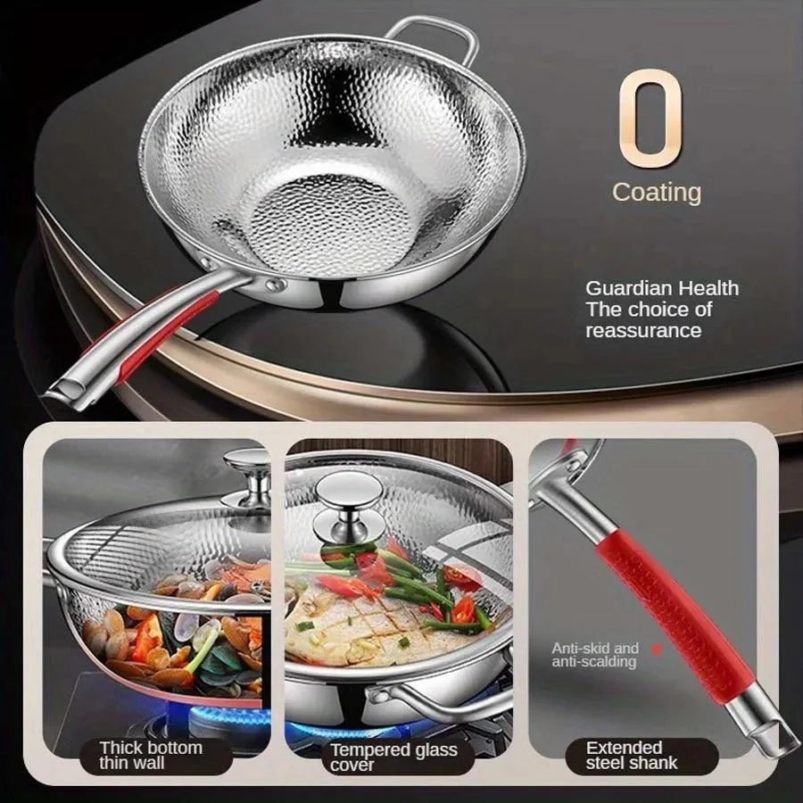 Premium Stainless Steel Round Bottom Wok 30 cm 4