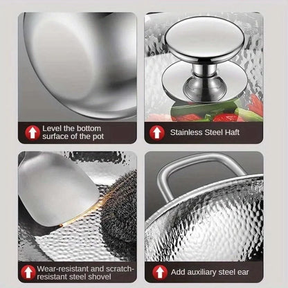 Premium Stainless Steel Round Bottom Wok 30 cm 5